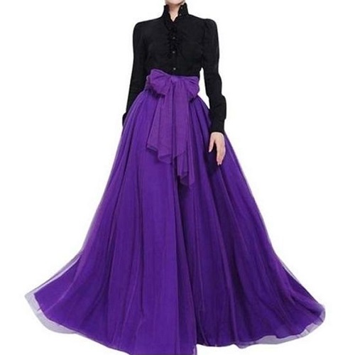Purple Bow Skirt & Black Top